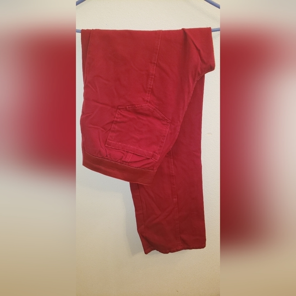 Red Elastic Waist Jean Pants Size Large